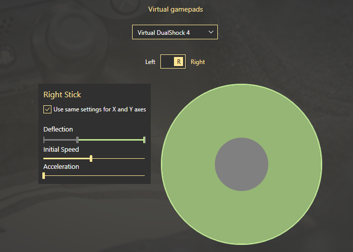 How to tune a virtual stick on mouse with reWASD