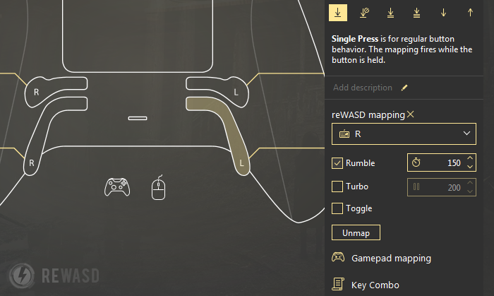 Xbox One Elite Controller App Map Controller to Keyboard
