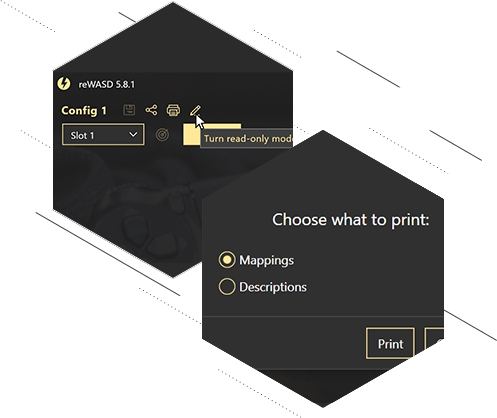 Print Descriptions from your config, use Read-only mode, and minor improvements