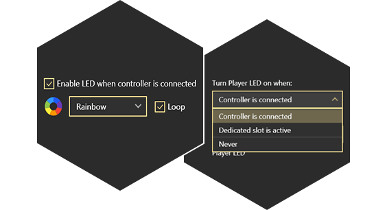 Adjust new options for Player and Home LEDs