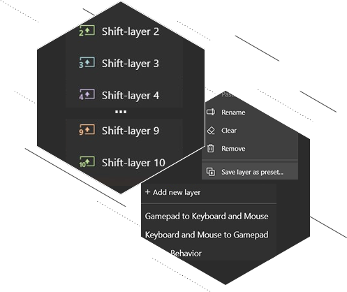 Apply more dynamic Shift-layers<br>and create personal presets